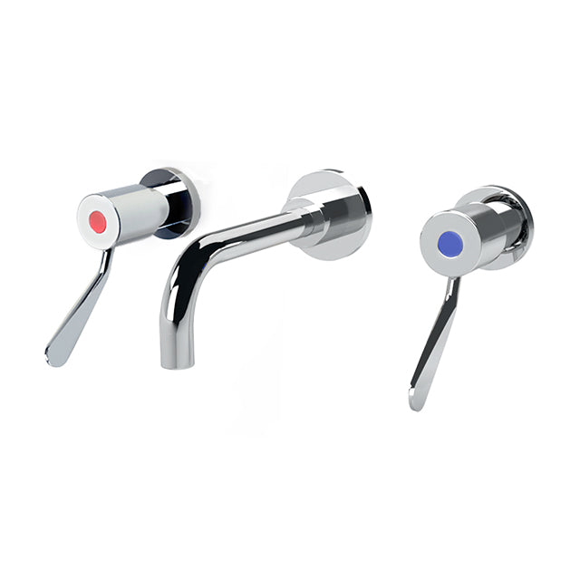 Gentec CLLF10040 Lead Free DZR Brass In-Wall 100mm Lever Recess Mixing Set w/ Fixed Parallel Spout
