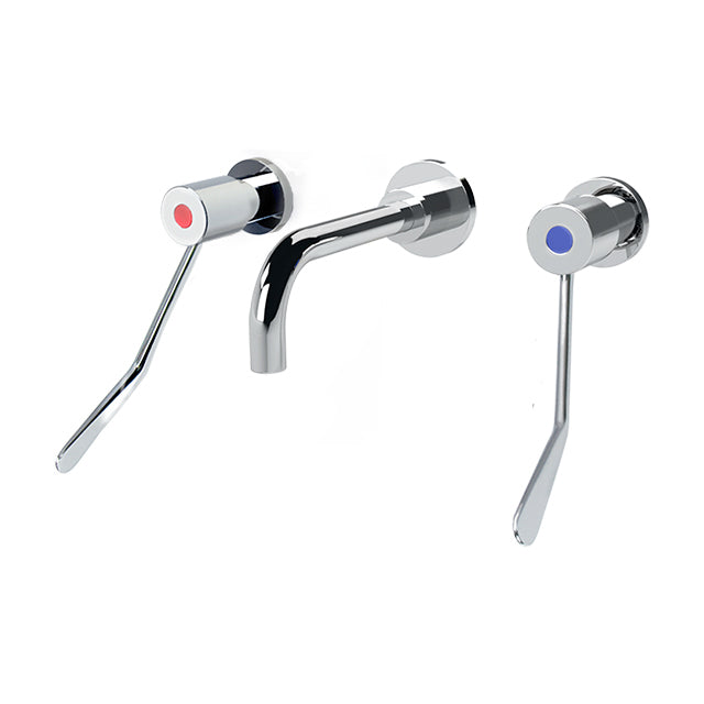 Gentec CLLF15040 Lead Free DZR Brass In-Wall 150mm Lever Recess Mixing Set w/ Fixed Parallel Spout