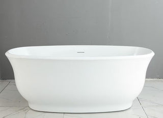 Coming Soon - Clara Oval Freestanding Bath with Overflow 1500mm - Gloss White