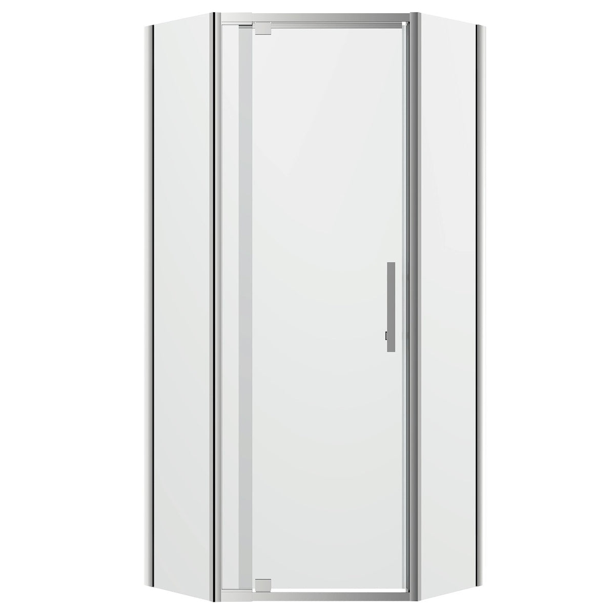 SS24 6mm Diamond Full Framed Pivot Shower Screen – 2000mm High, Chrome, 2 Sizes