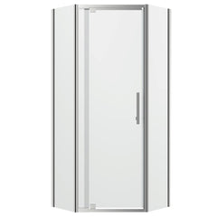 SS24 Diamond Full Framed Adjustable Pivot Door Shower Screen - Various Sizes