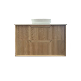 BV81WH Elwood Natural Oak Fluted Wall Hung Vanity - 900 / 1200 / 1500mm