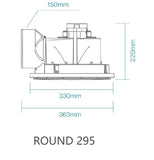 Round Bathroom Exhaust Fan - Various Sizes