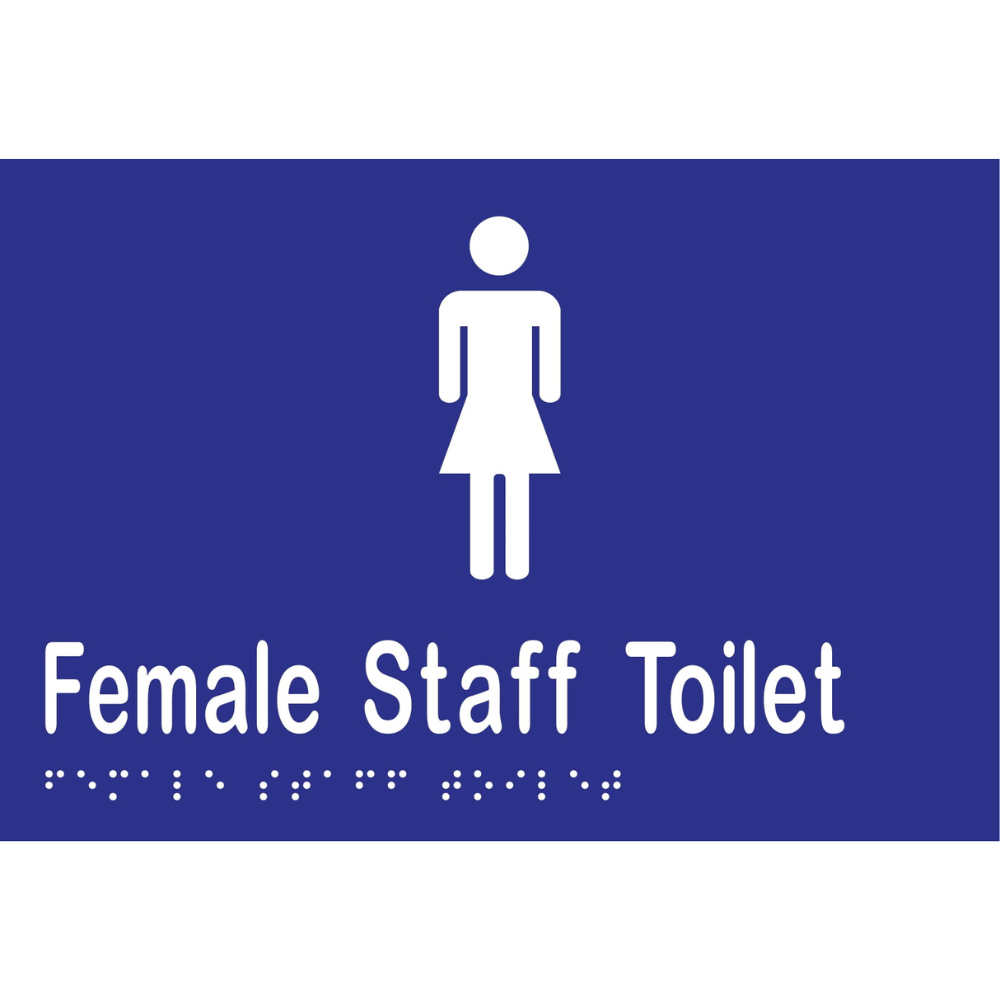 Female Staff Toilet Braille Sign in Blue Vinyl - MLS16264_BLU