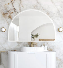 Half Moon LED Mirror 1200x800mm / 1500x1000mm - with Frame / Frameless