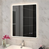 Rectangle Frameless Front Lit LED Bathroom Mirror Touch-on Switch - Various Sizes