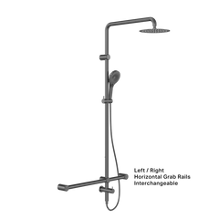 Mecca Care 32mm T Bar Grab Rail Twin Shower - Various Colours