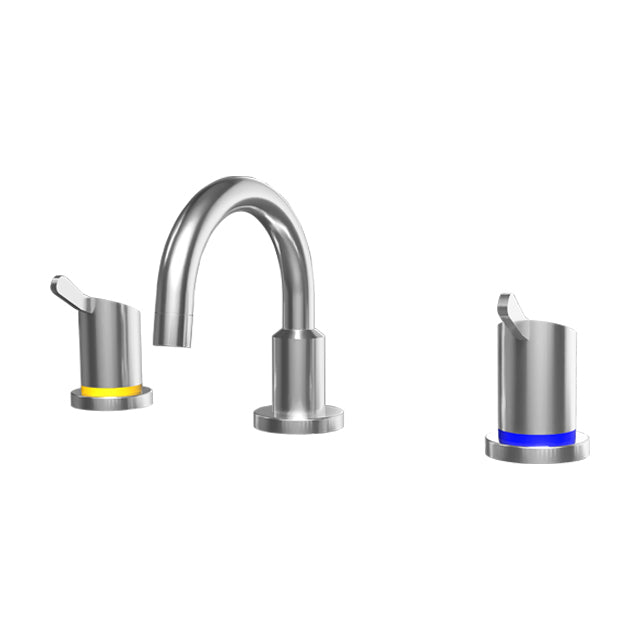 Gentec GPCAP0001 Zero Lead Stainless Steel 316 Hob Mounted 25mm handle Basin Set w/ Curved Fixed Spout
