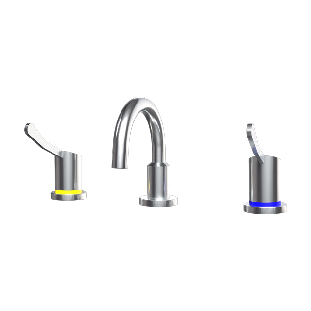 Gentec GPCL10001 Zero Lead Stainless Steel 316 Hob Mounted 100mm Lever Basin Set w/ Curved Fixed Spout