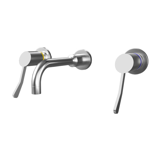 Gentec GPCL10040 Zero Lead Stainless Steel 316 In-Wall 100mm Lever Recess Mixing Set w/ Fixed Parallel Spout