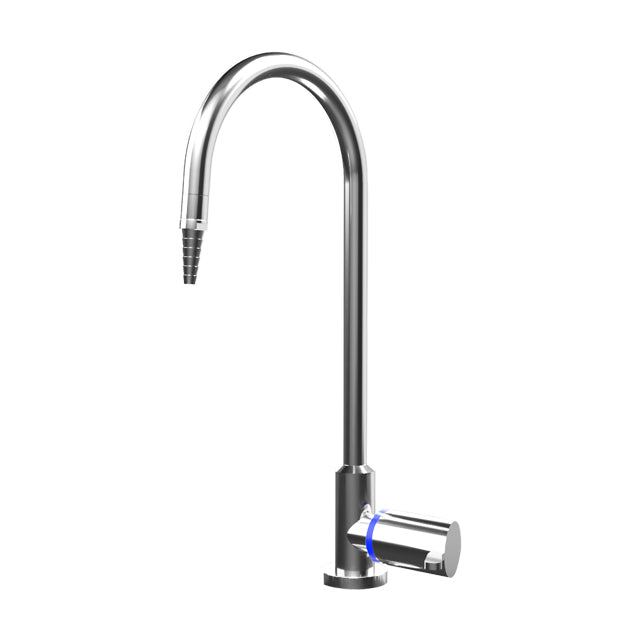 Gentec GPD106 Zero Lead Stainless Steel 316 400mm Tall Single Temperature Hob Mounted Laboratory Tapware w/ Swivel Spout