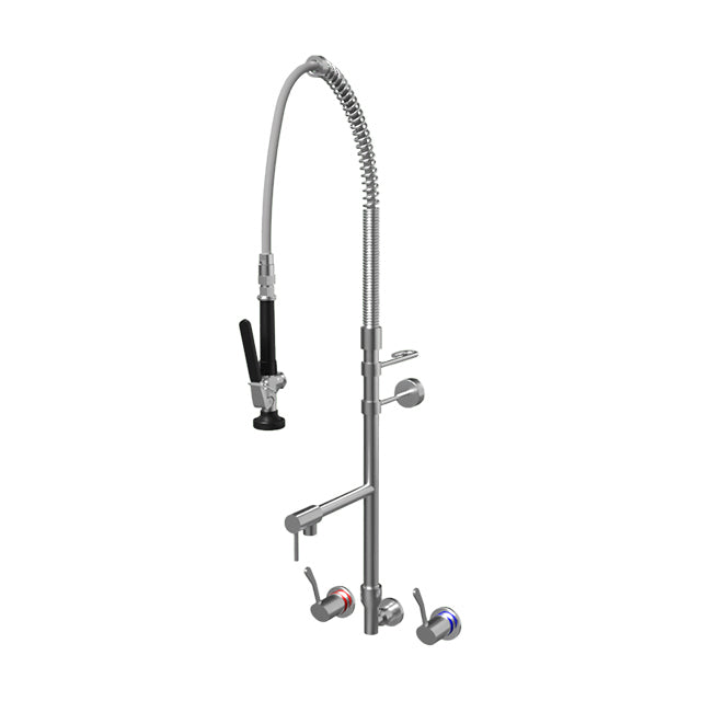 Gentec GPJ3000 Zero Lead Stainless Steel 304 Wall mounted Pre-Rinse Unit w/ Spray Arm and Recess Adaptor