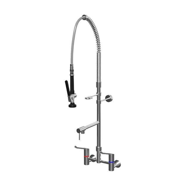 Gentec GPJ5600 Zero Lead Stainless Steel 304 Wall Mounted Pre-Rinse Unit w/ Pot Filler