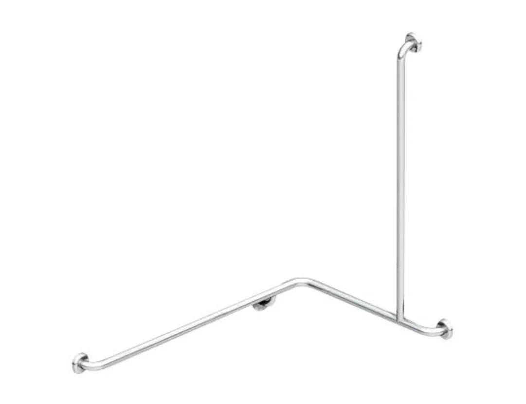 CARE 90° Corner Grab Rail 528x1000x600mm Left / Right Hand - Stainless Steel