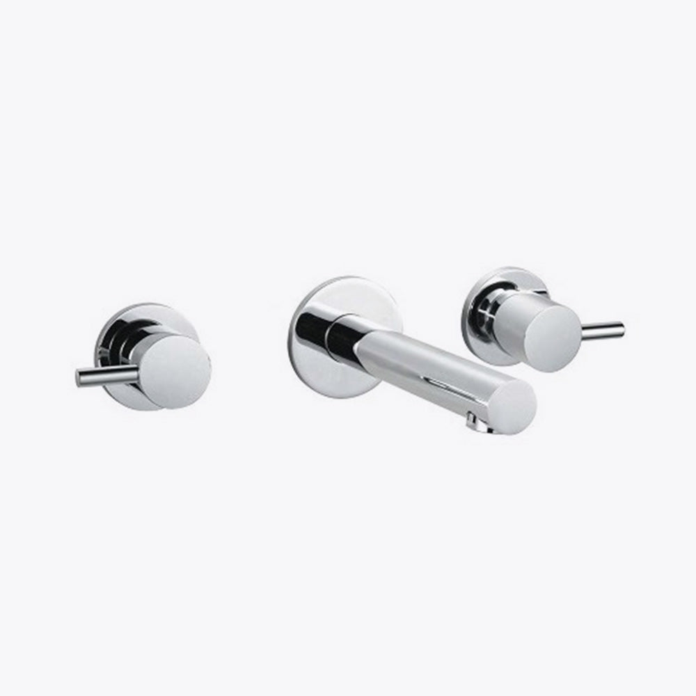 Quarter Turn Wall Laundry/Kitchen/Bath Tap Set with Fixed Spout - Chrome