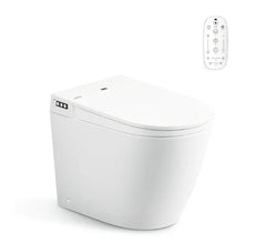 LF In Wall Cistern Rimless Flush Toilet Suite with Smart Remote Bidet Seat - White (4 Star)