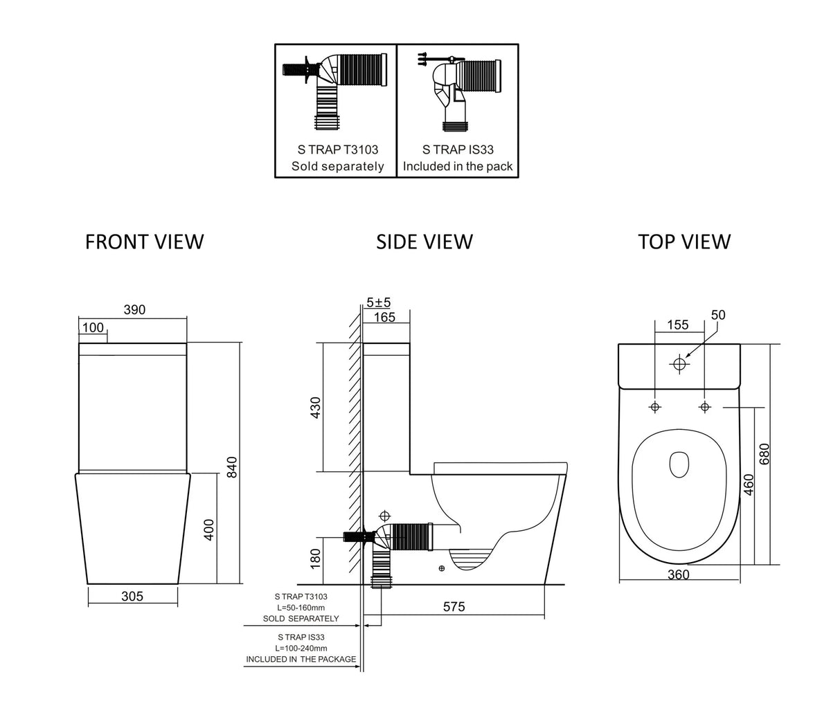 Raised Height Back To Wall Tornado Rimless Flush Toilet Suite with Smart Remote Bidet Seat - White (4 Star)