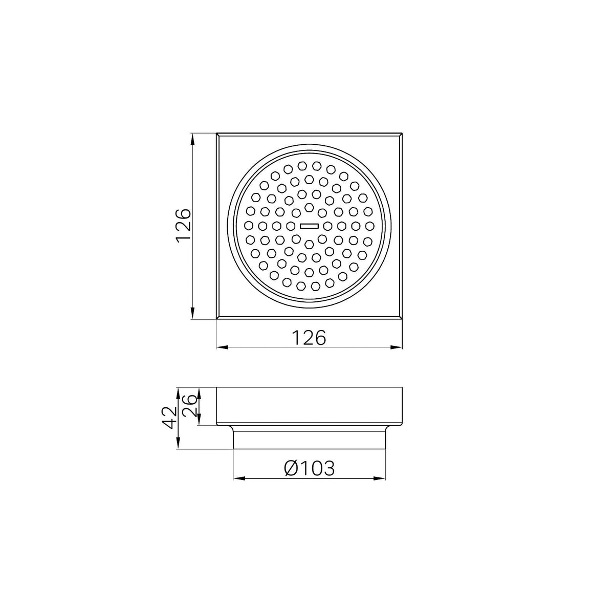 NERO Square Tile Insert Floor Waste Outlet