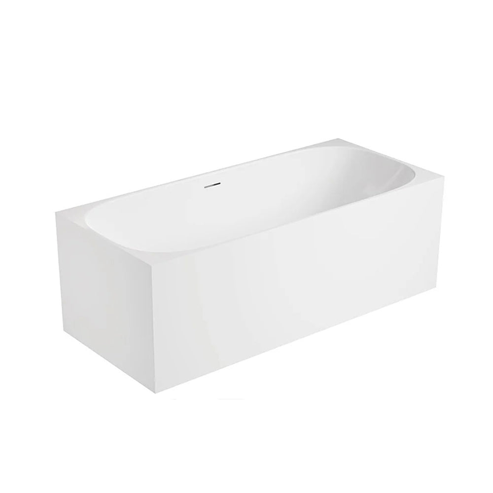 Corner Back to Wall Freestanding Bath with Overflow 1400 / 1500 / 1700mm - Gloss White