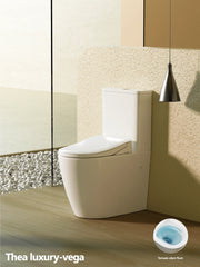 LF Raised Height Back To Wall Tornado Rimless Flush Toilet Suite with Smart Remote Bidet Seat - White (4 Star)