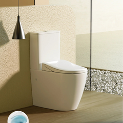 LF Raised Height Back To Wall Tornado Rimless Flush Toilet Suite with Smart Remote Bidet Seat - White (4 Star)