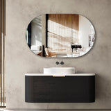BV73 Curved Black Oak Wall Hung Vanity - 600 / 750 / 900 / 1200 / 1500 / 1800mm