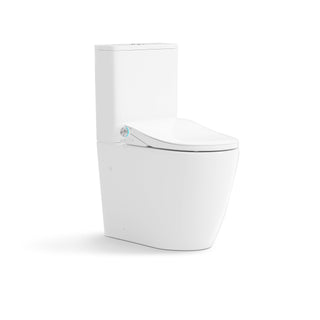 Raised Height Back To Wall Tornado Rimless Flush Toilet Suite with Smart Remote Bidet Seat - White (4 Star)