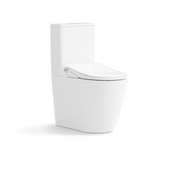 Raised Height Back To Wall Tornado Rimless Flush Toilet Suite with Smart Remote Bidet Seat - White (4 Star)