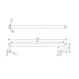 Round Horizontal Heated Towel Rail 760mm - Various Colours