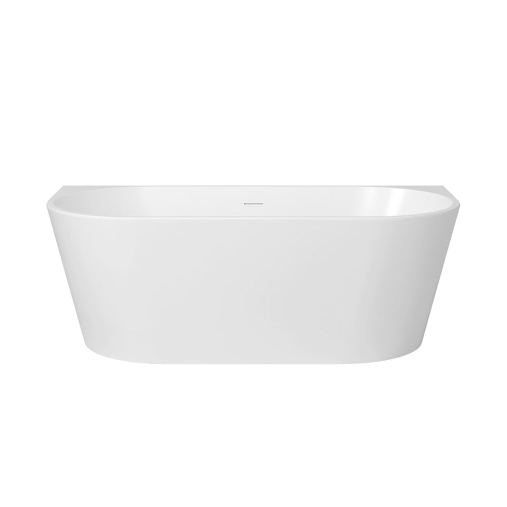 Paco Back to Wall Freestanding Bath with Overflow 1400 / 1500 / 1700mm - Gloss White
