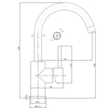 Compact Gooseneck Kitchen / Basin Sink Mixer - Chrome / Black