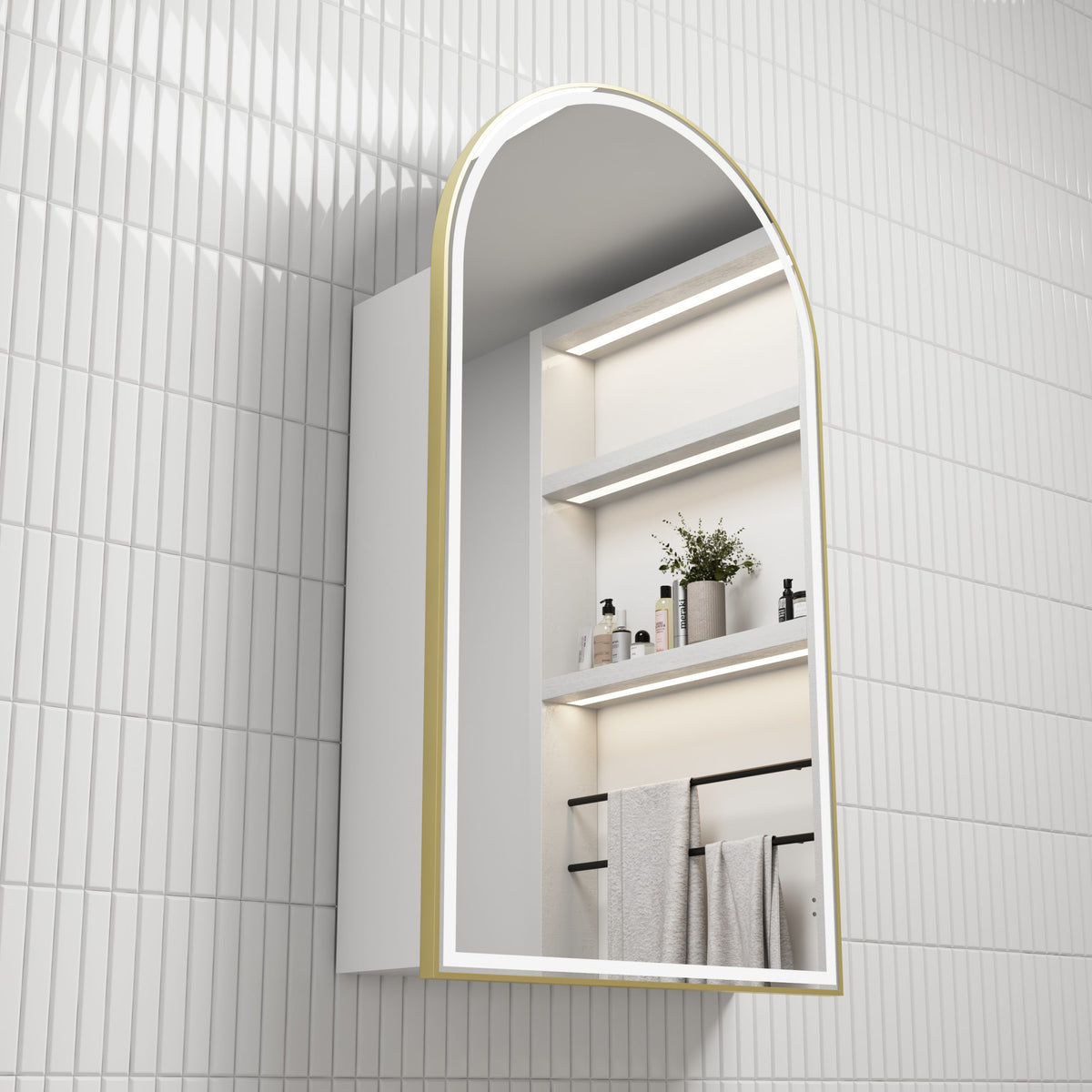 Arched Shape LED Mirror Cabinet 500x900mm - Various Frame Options