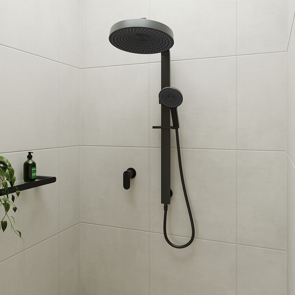 Deluxe Rain Round Dual Shower Rail - Various Colours
