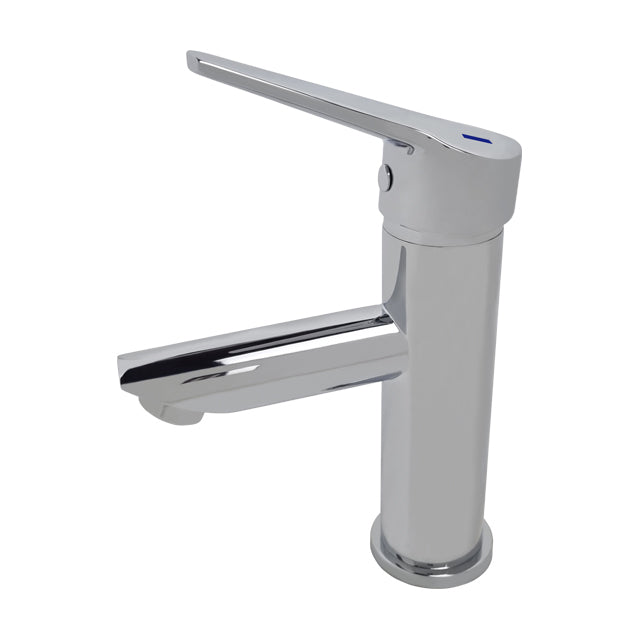 Gentec NGMLF1000 Lead Free DZR Brass Hob Mounted Basin Mixer w/ Yellow and Blue Printed Handle