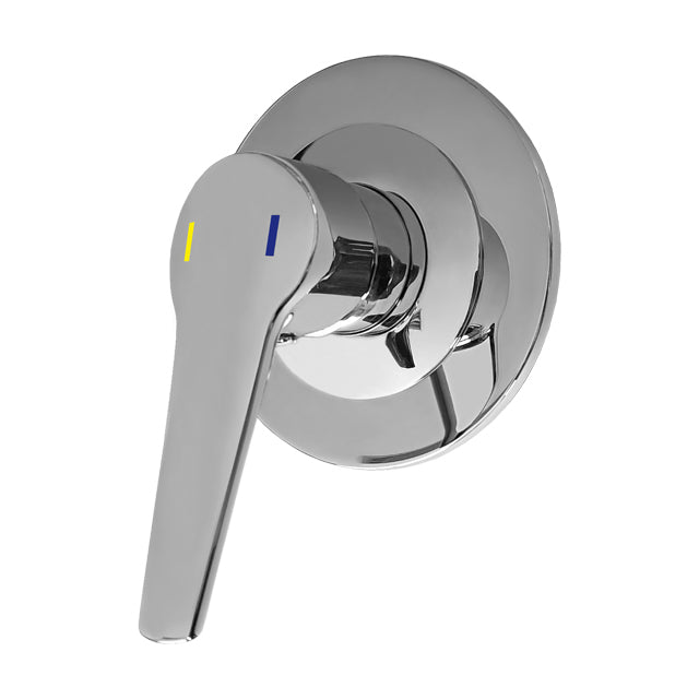 Gentec NGMLF4000 Lead Free DZR Brass In-Wall Recess Shower Mixer w/ Yellow and Blue Printed Handle