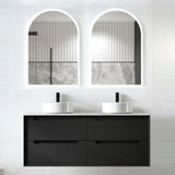 BV07WH Black Oak Fingerpull Wall Hung Vanity - 600 / 750 / 900 / 1200-S / 1200-D / 1500 mm