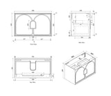 BV89WH Matte White with Stone handle Wall Hung Vanity - 600 / 750 / 900 / 1200 / 1500 / 1800mm