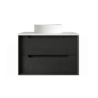 BV07WH Black Oak Fingerpull Wall Hung Vanity - 600 / 750 / 900 / 1200-S / 1200-D / 1500 mm