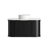 BV06WH Satin Black Shaker Curved Wall Hung Vanity - 600 / 750 / 900 / 1200 / 1500 / 1800mm