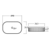 Yugen Fluted Above Counter Ceramic Basin 490x313mm - Various Colours