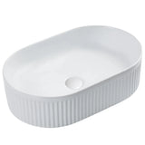 Yugen Fluted Above Counter Ceramic Basin 490x313mm - Various Colours