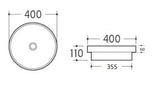 Cirrus Round Insert Basin 400x400mm - Gloss White