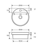 Illusia Round Insert Basin 390x390mm - Gloss White