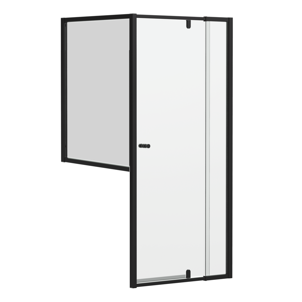 Black 6mm Full Framed Adjustable Shower Screen – Front & Half Return, 1950mm High, Special Order