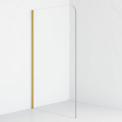 SS06 Radius/Round Corner Walk In Shower Screen with Wall Channel 1100/1200mm - Various Colours