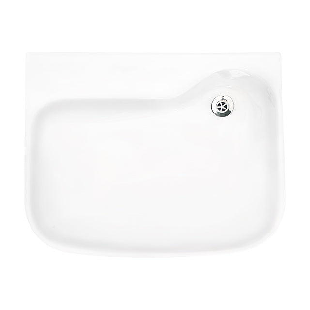 Gentec SANC610B Wall Mounted 610mm Type A Clinical Basin w/ Nano Glazing, No Tap Hole Offset Waste No Overflow