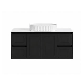 BV39WH Matte Black Shaker Wall Hung Vanity - 600 / 750 / 900 / 1200 / 1500 / 1800mm