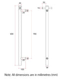 Thermogroup Brushed Nickel Vertical Heated Rail (VSH900HBN) - Stock Clearance