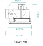 Square Bathroom Exhaust Fan - Various Size