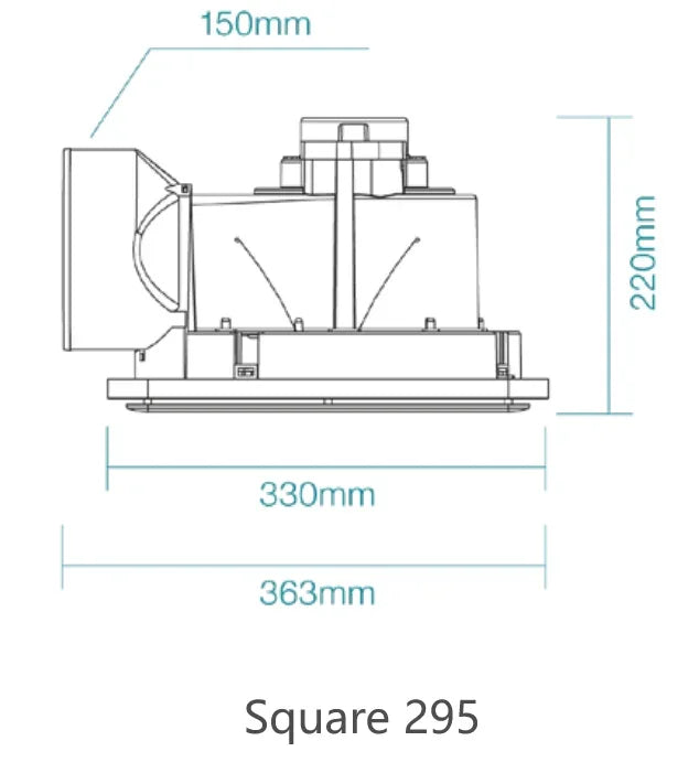 Square Bathroom Exhaust Fan - Various Size